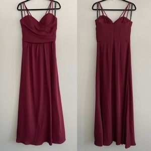 Bill Levkoff Wine Sweetheart Neck Bridesmaid Dress Size 10